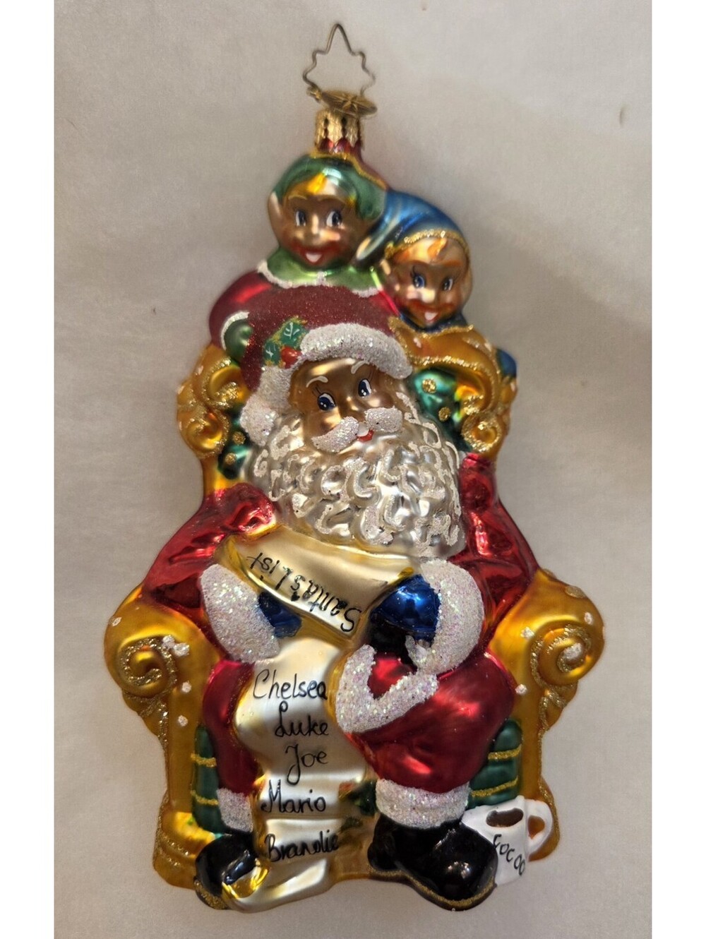 Christopher Radko Peekin' Pals Santa & Elves Glass Ornament, Mint w/Box